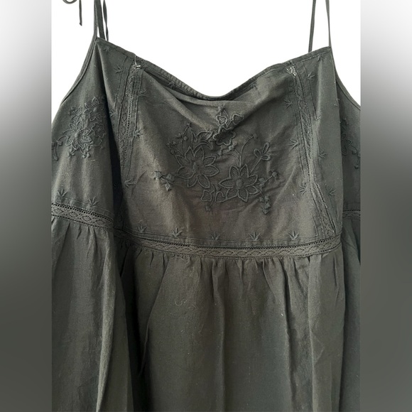h&m black babydoll dress Long Sleeve Smocked Babydoll Dress